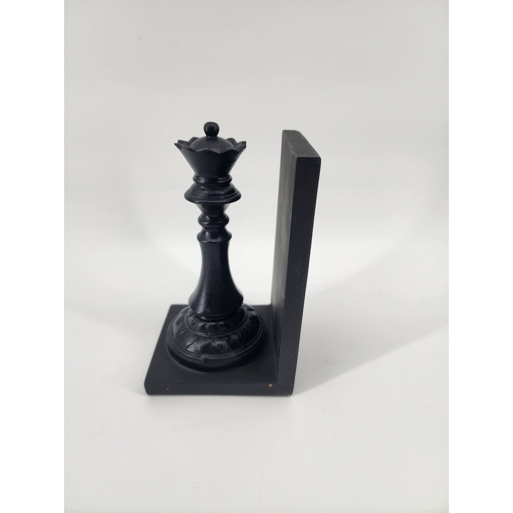Black Chess‎ Queen Bookend Decorative Shelf Decor Academia Eclectic Trinket Game